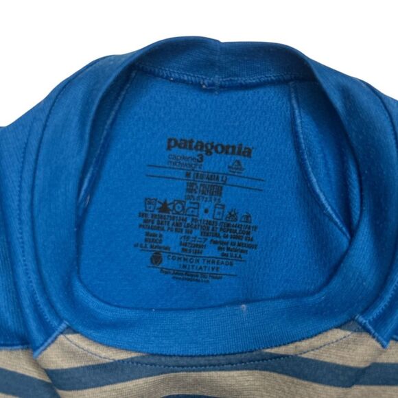 PATAGONIA Blue Striped Long Sleeve Shirt Men’s Size M - Picture 3 of 3